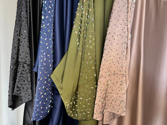 Zadina Embellished kaftan Set in Navy