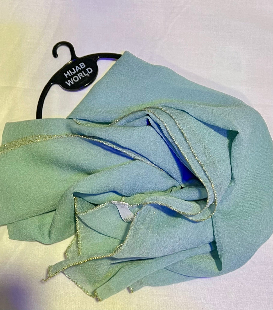 Gold edged light Crushed Scarf/ Hijab