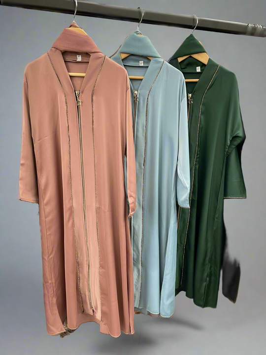 Crystal Girls Abayas with full Zip