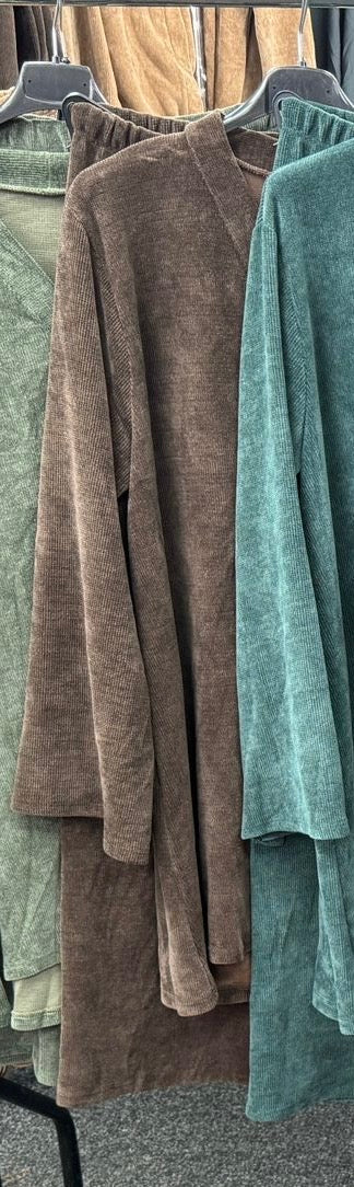 Soft V neck Chenille Coords sets