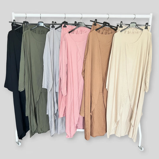 Long layered look Linen feel Coord
