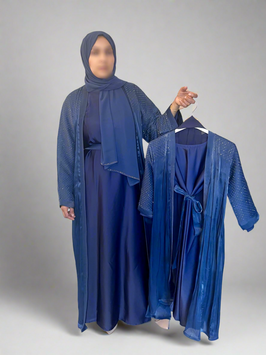 Raaina Organza Abaya Set in Blue