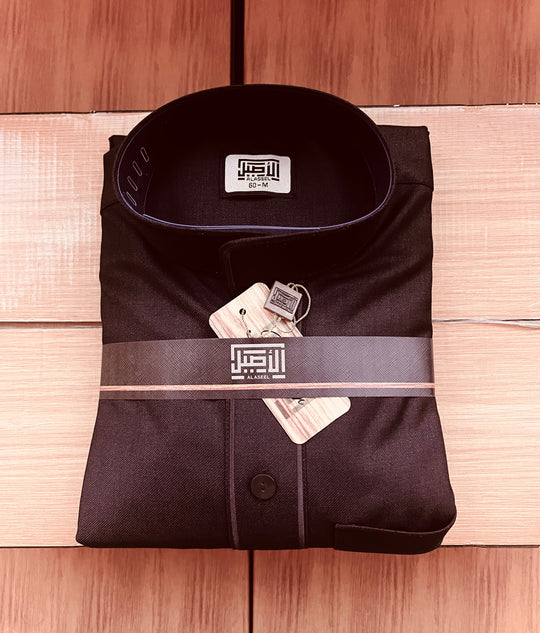 Embroidered Winter Al Aseel Thobes Midnight Brown Z03/3