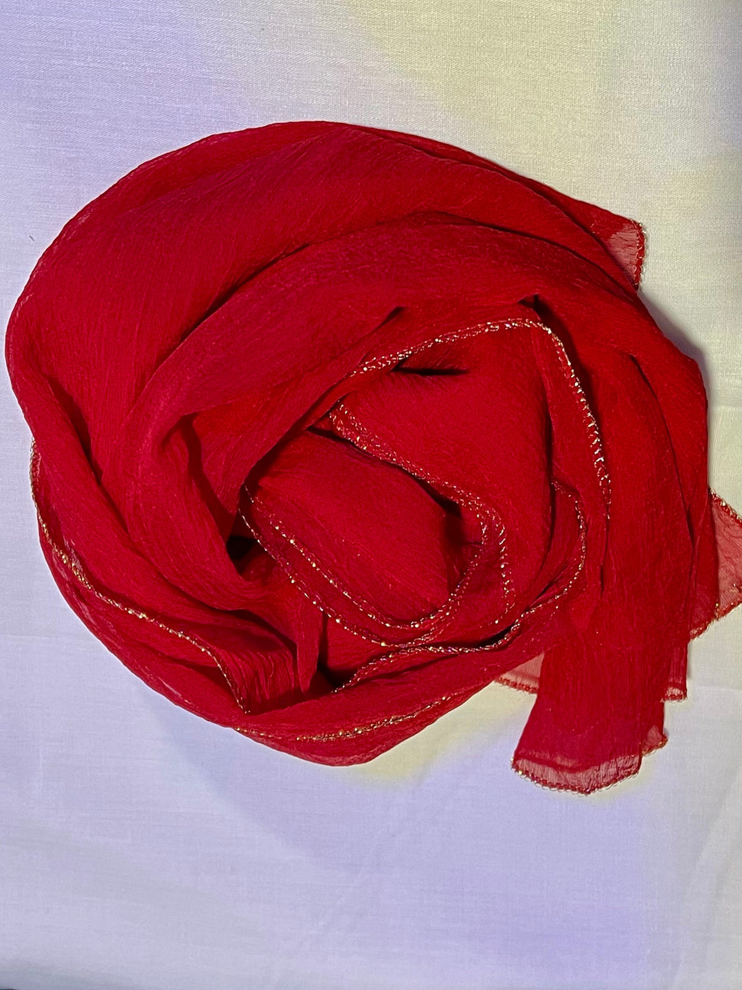 Gold edged light Crushed Scarf/ Hijab