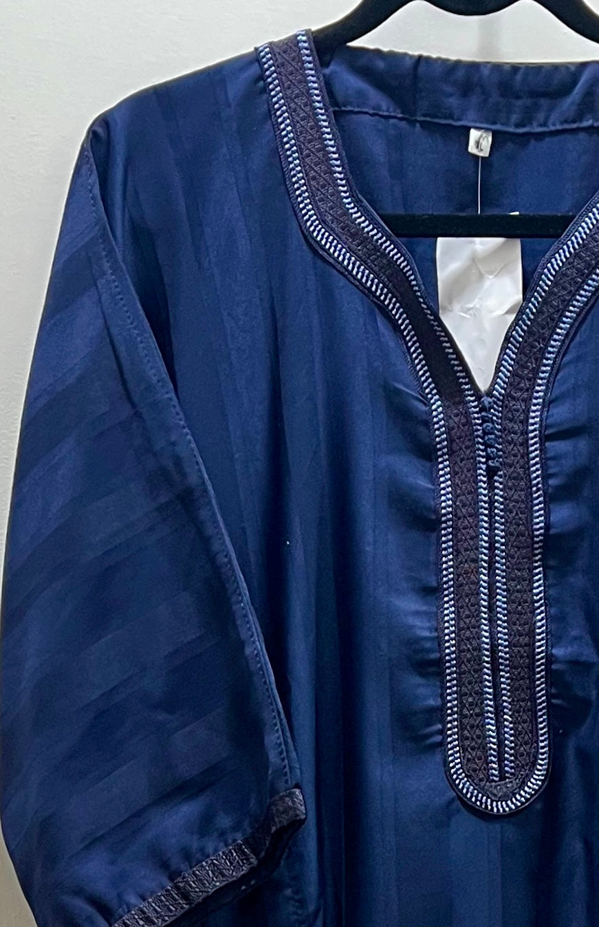 Moroccan Half Sleeve Thobe/ Jubbah - Navy