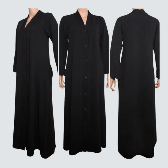 Coat style Full Abaya with full snap Buttons-Z