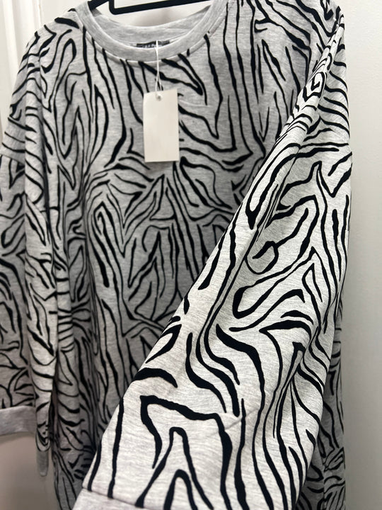 Textured Velvet Tiger Print Midaxi Dress