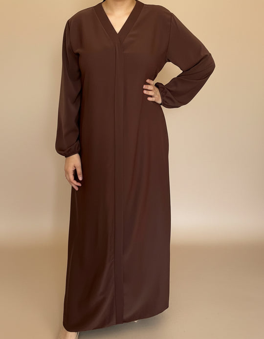 Pleated Back Dress/Abaya with Belt - Free size -