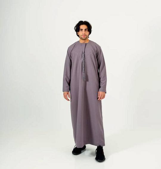 Boys Emirati Zip Thobe /Jubba in Deep Taupe