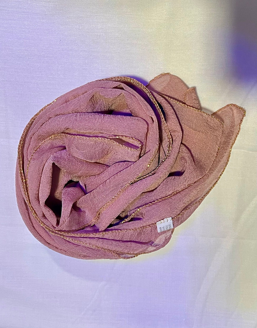 Gold edged light Crushed Scarf/ Hijab