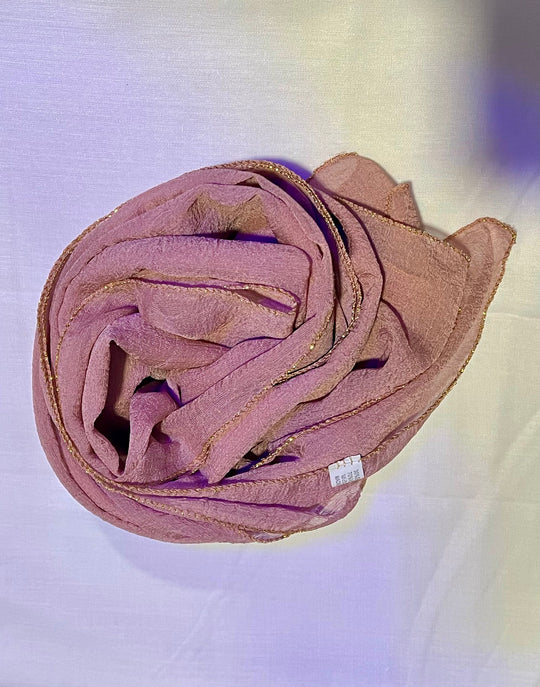 Gold edged light Crushed Scarf/ Hijab