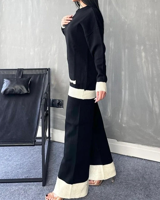 Premium Knitted Button Coords set - Black