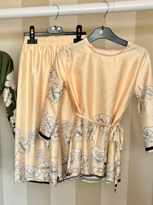 Girls Floral Satin Coord set