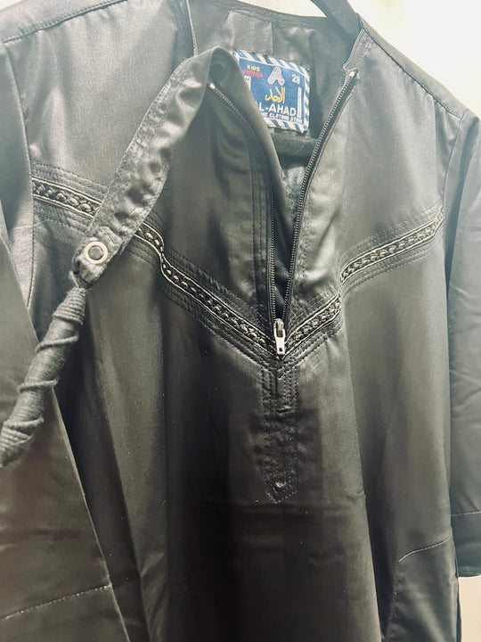 Baby,Toddlers and Boys Black Sheen Thobe/Jubba by Al Ahad