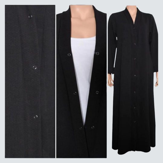 Coat style Full Abaya with full snap Buttons-Z