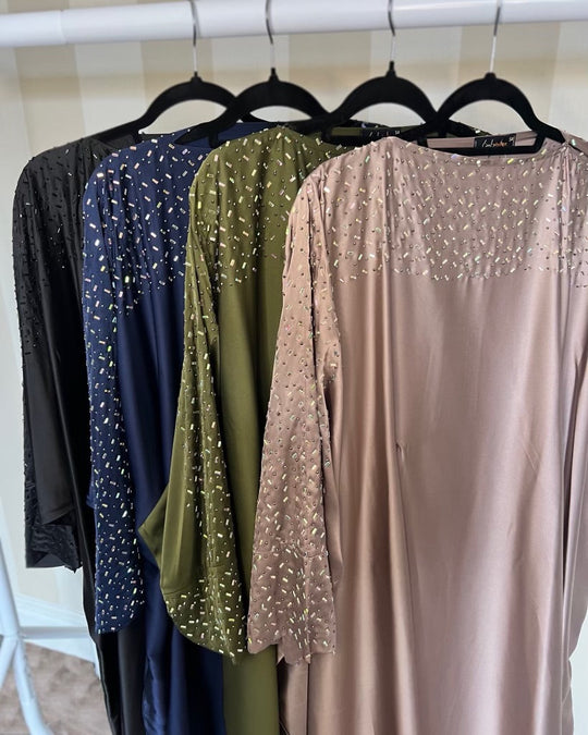 Zadina Embellished kaftan Set in Navy