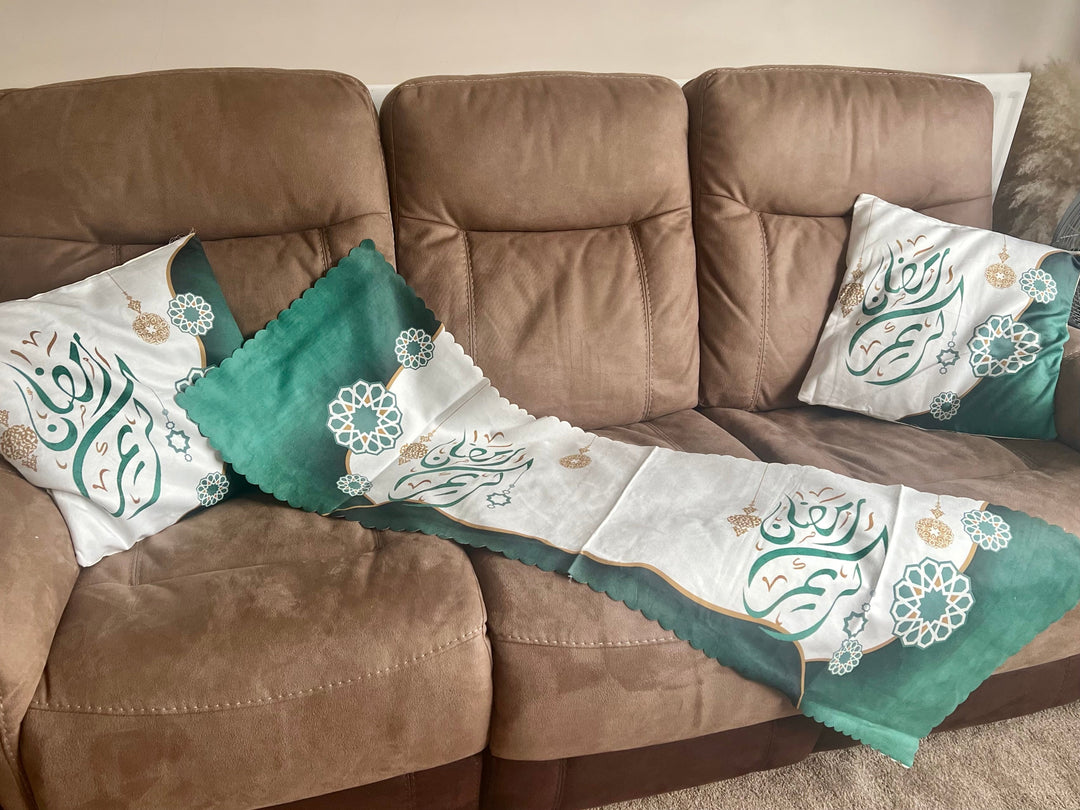Ramadan Mubarak Cushions and table runner