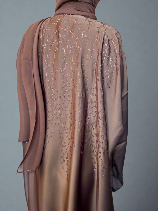 Aliyah Rhinestone Kaftan with ties  in Mauve