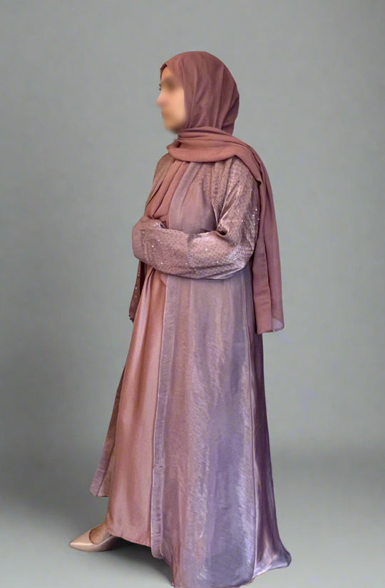 Raaina Organza Abaya Set in Pink