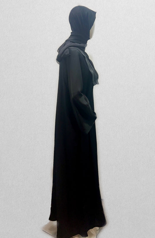 Zoom Abaya with front fastening and scarf- AR