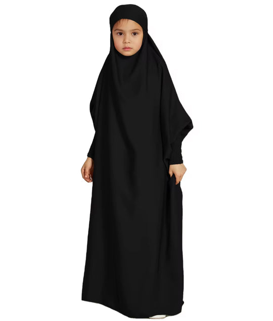 Girls full Jilbab Nida Abaya in Black