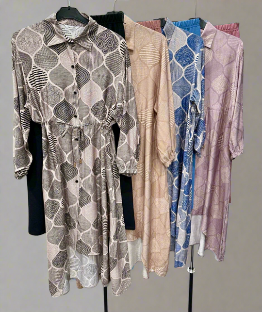 Tail Back print linen feel Coord