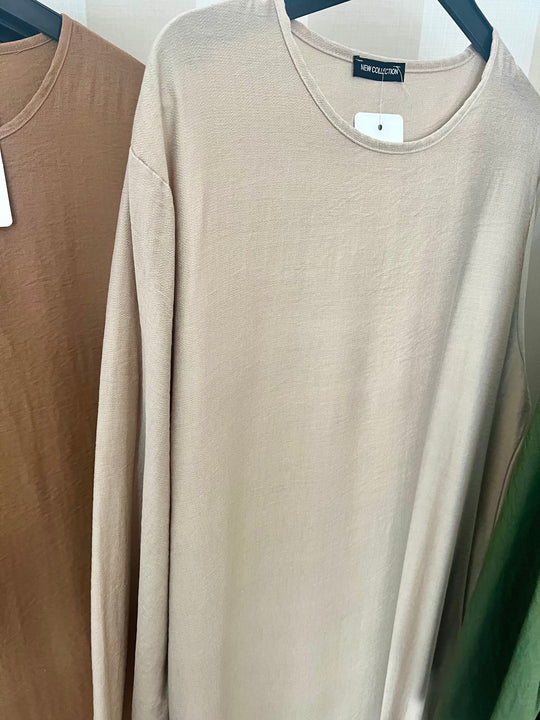 Basic Linen Feel Abaya - One Size