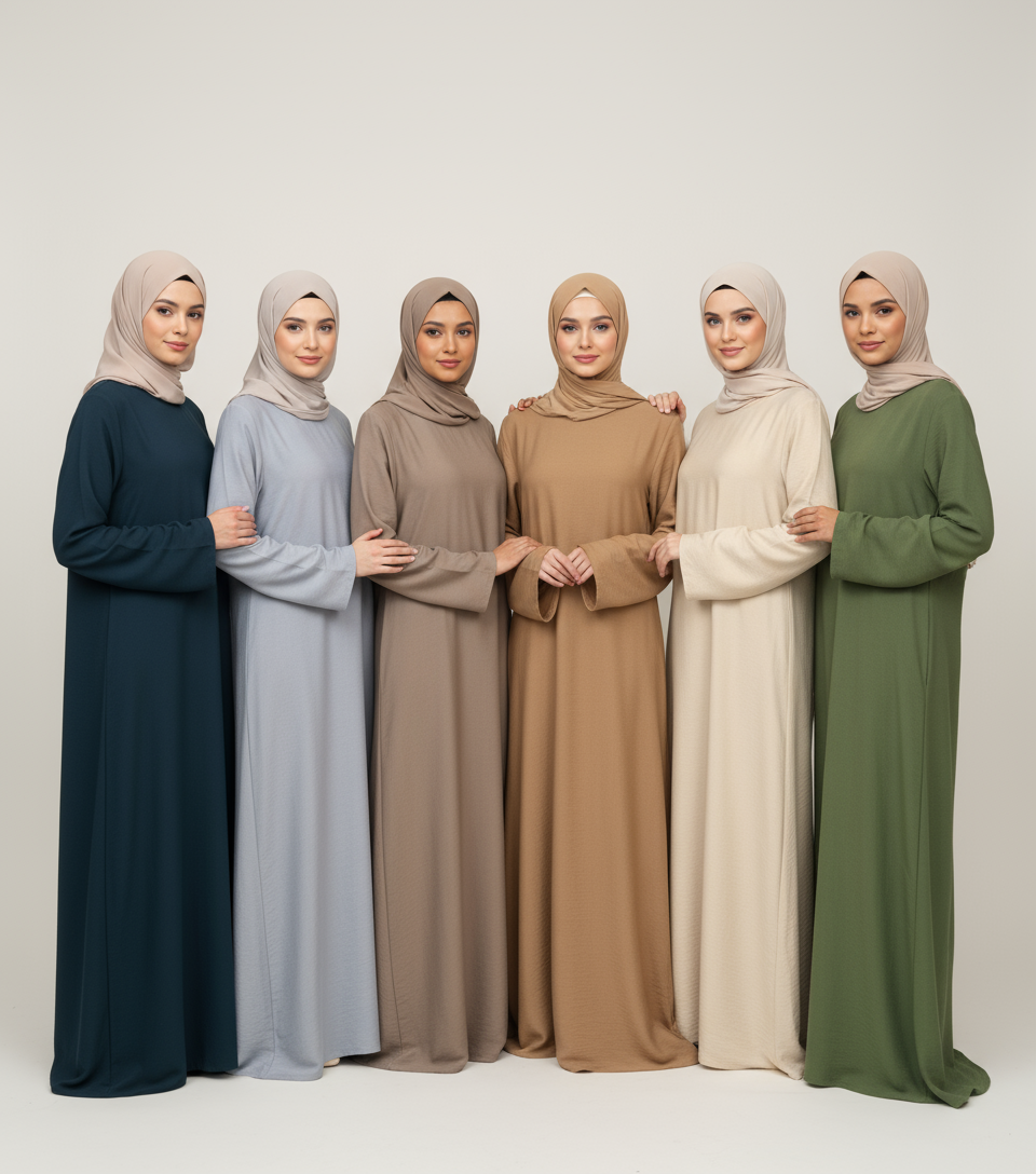 Basic Linen Feel Abaya - One Size