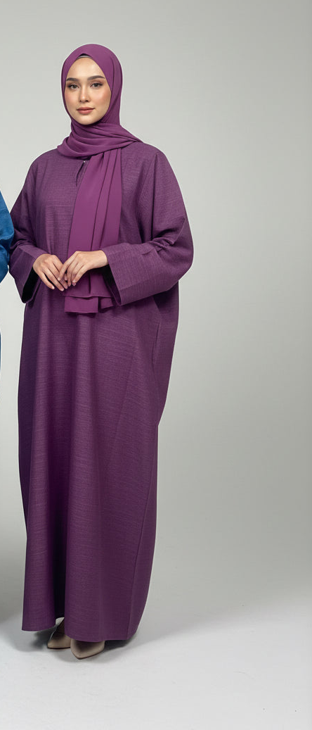Linen Simple Abayas with matching Hijabs