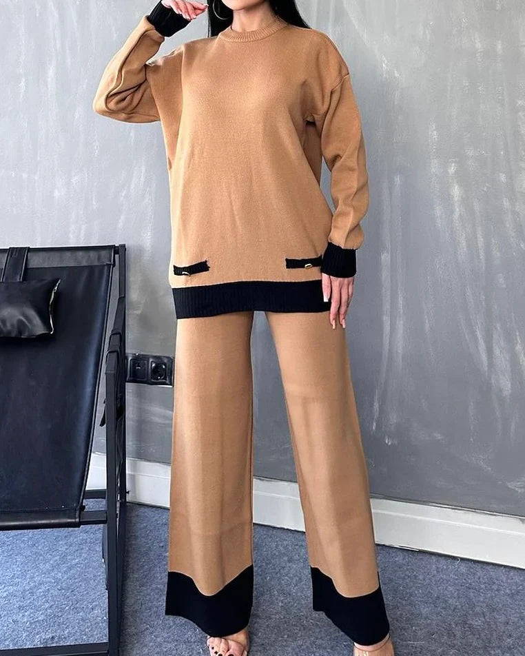 Premium Knitted Button Coords set - Camel