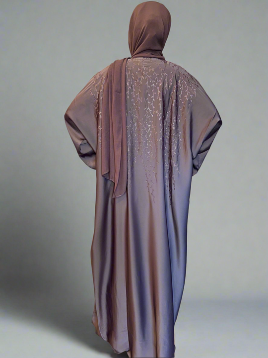 Aliyah Rhinestone Kaftan with ties  in Mauve