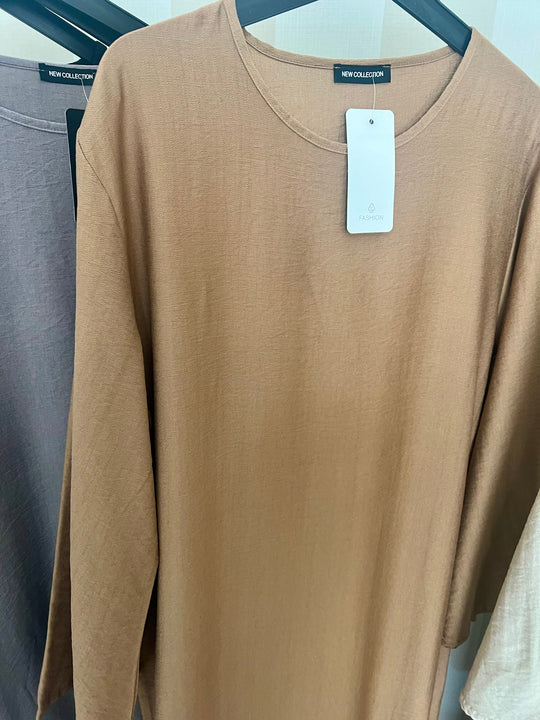 Basic Linen Feel Abaya - One Size