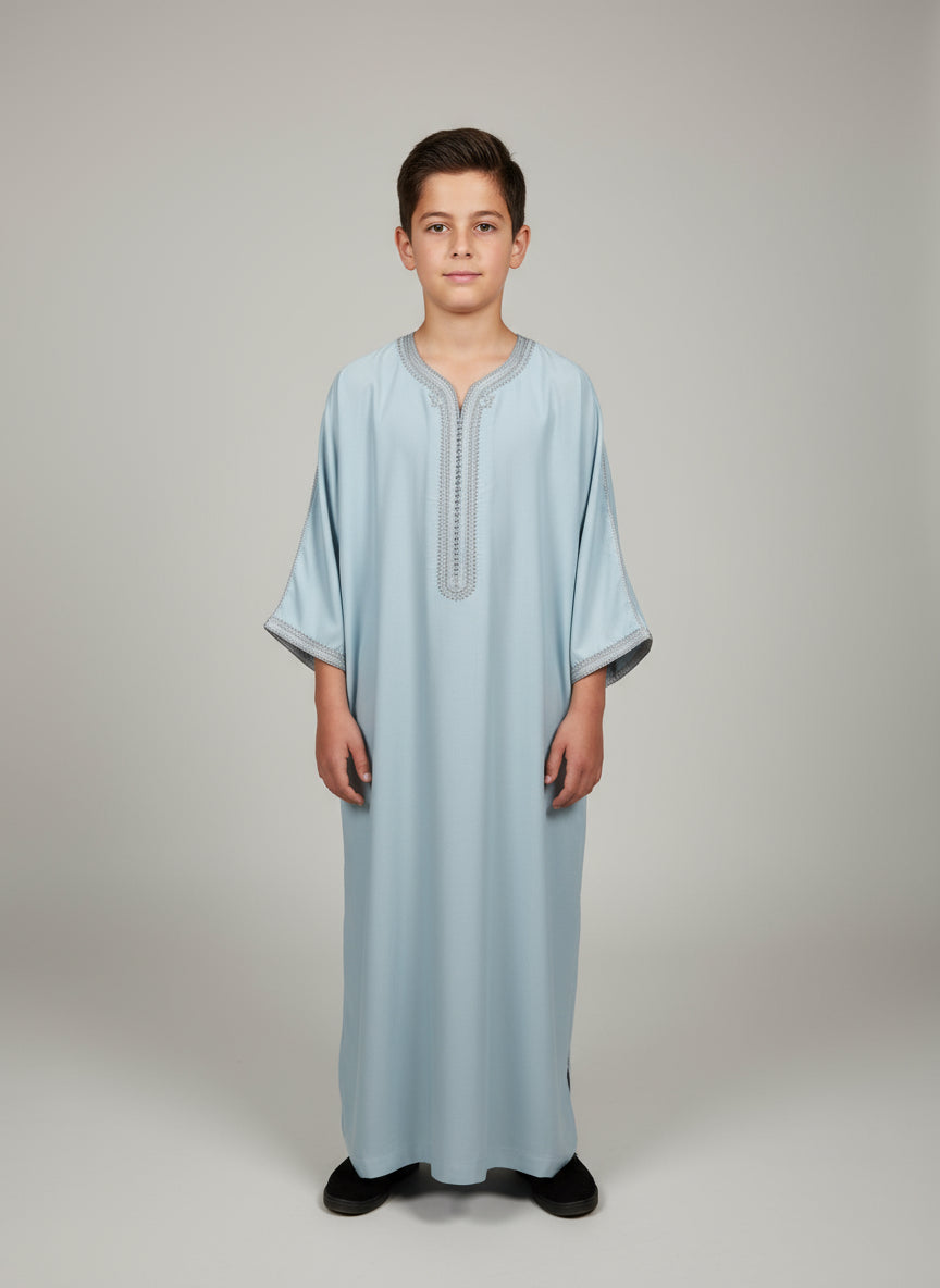 Boy’s Moroccan Thobe/Jubbah - Powder  Blue