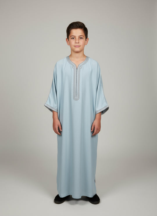 Boy’s Moroccan Thobe/Jubbah - Powder  Blue