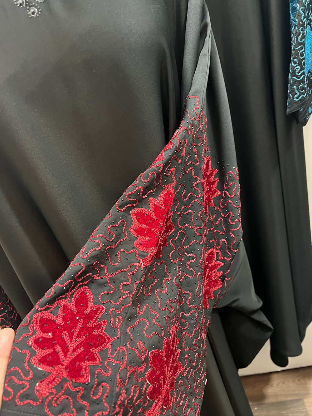 Embroidered Batwing Abaya