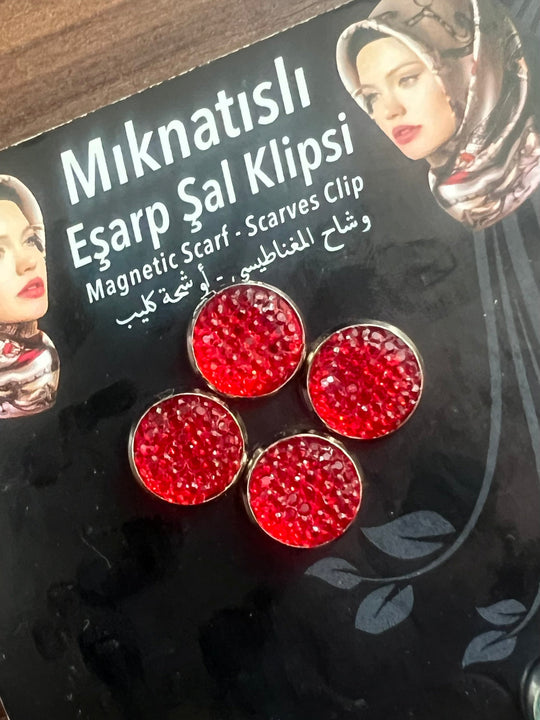 Magnetic Mini Crystal Pair of Brooch/Pins HP- colours