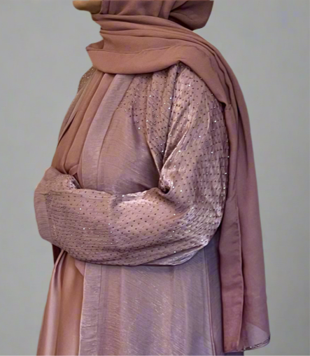 Raaina Organza Abaya Set in Pink