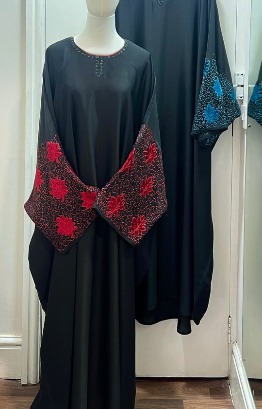 Embroidered Batwing Abaya