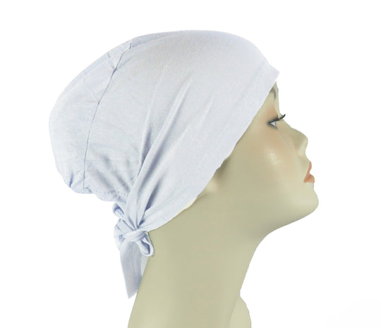 Plain Cotton tie back bonnets/ under scarf Cap - Black and Neutral shades