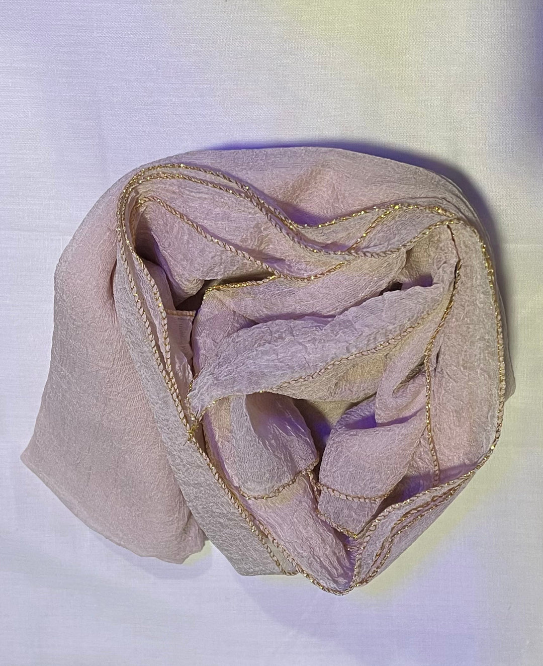 Gold edged light Crushed Scarf/ Hijab