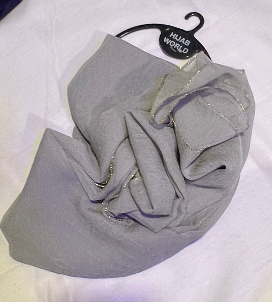 Gold edged light Crushed Scarf/ Hijab