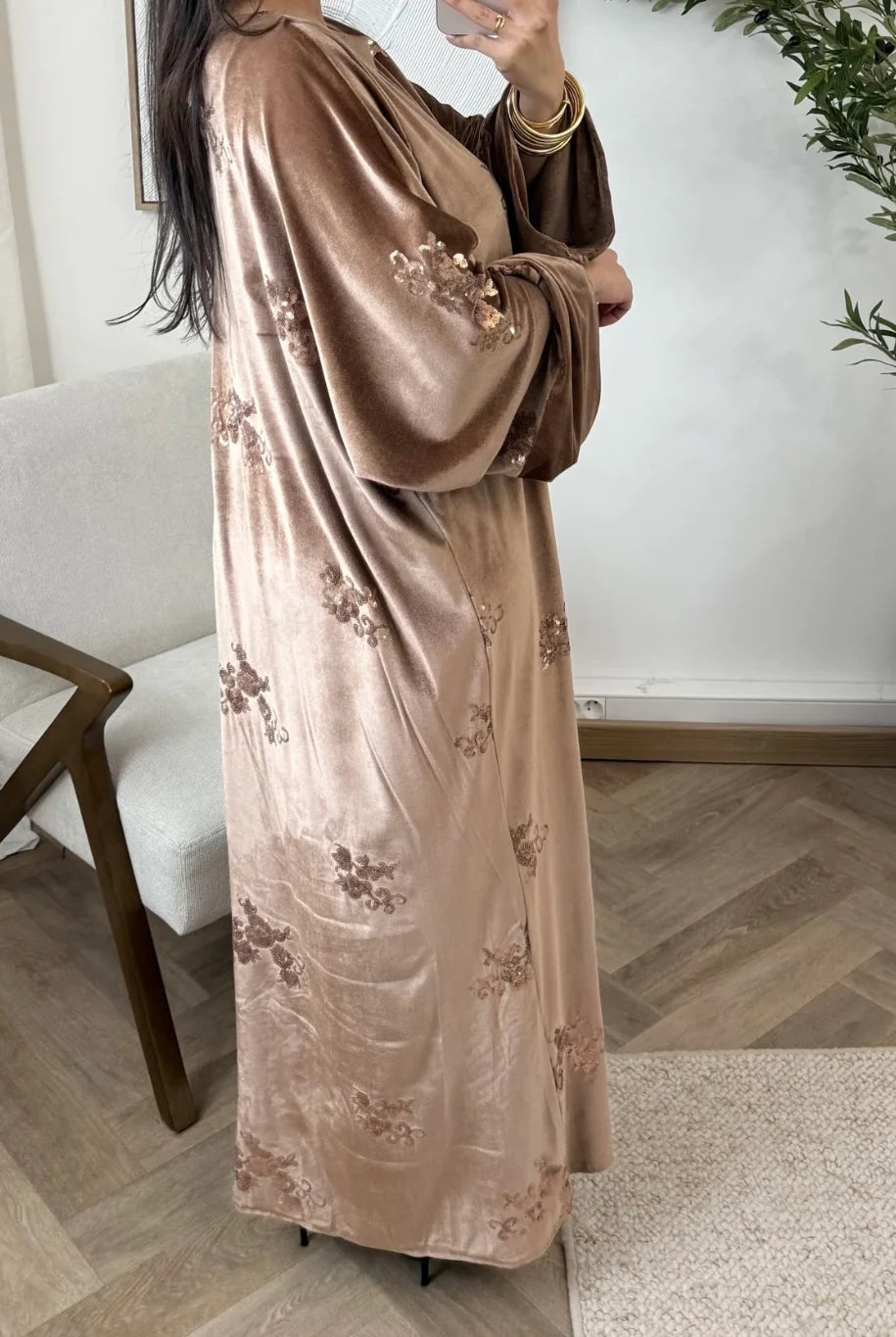 Sequin Velvet Oversized Maxi Dress