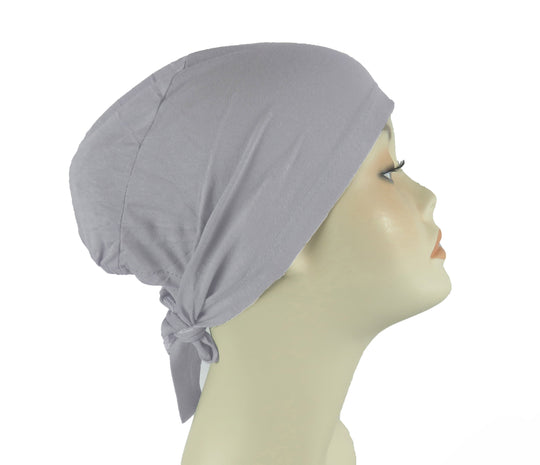 Plain Cotton tie back bonnets/ under scarf Cap - Black and Neutral shades