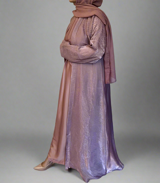 Raaina Organza Abaya Set in Pink