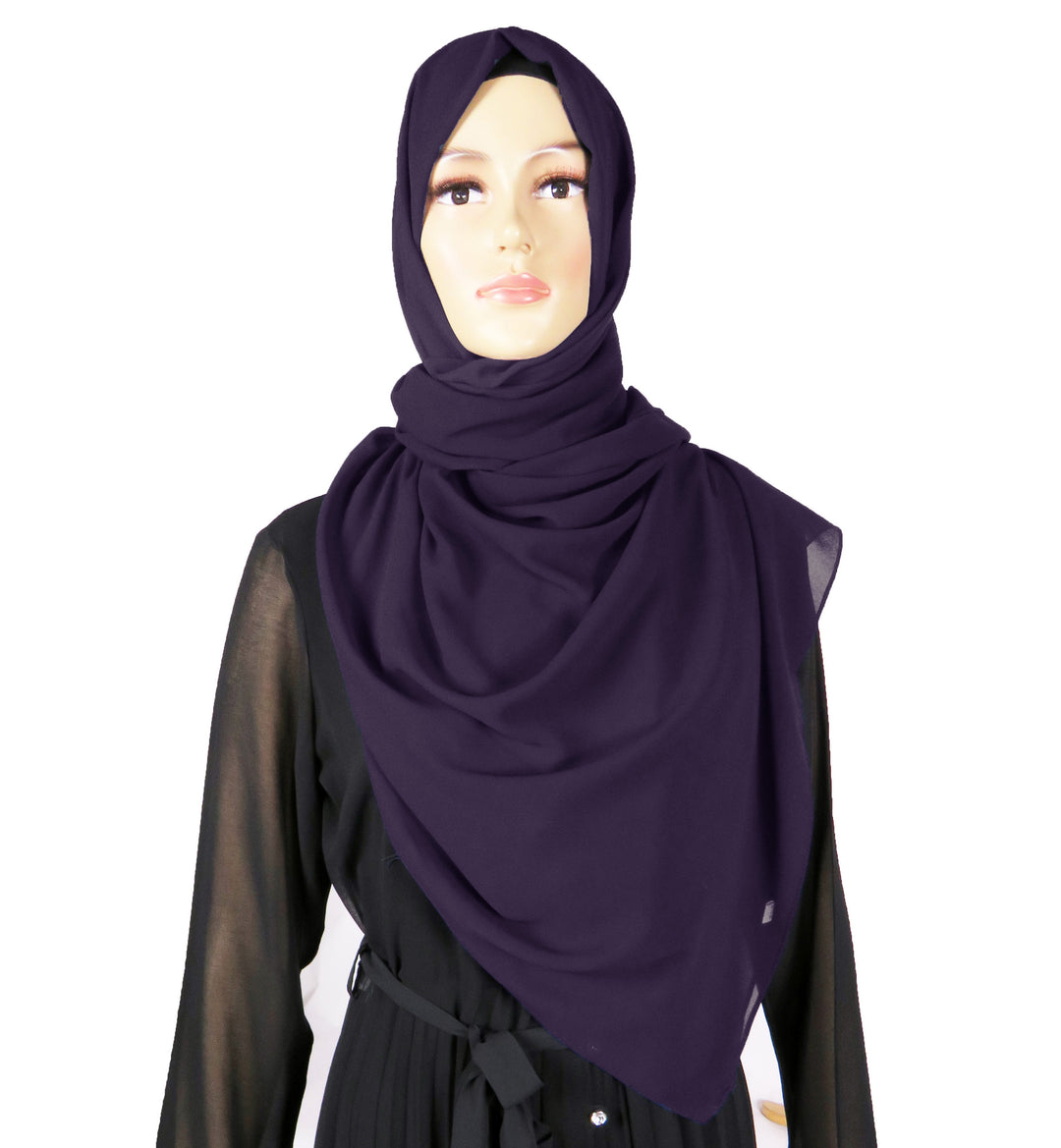 Chiffon  Long Hijab/Scarf  CH34- Aubergine