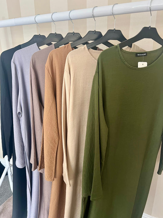Basic Linen Feel Abaya - One Size