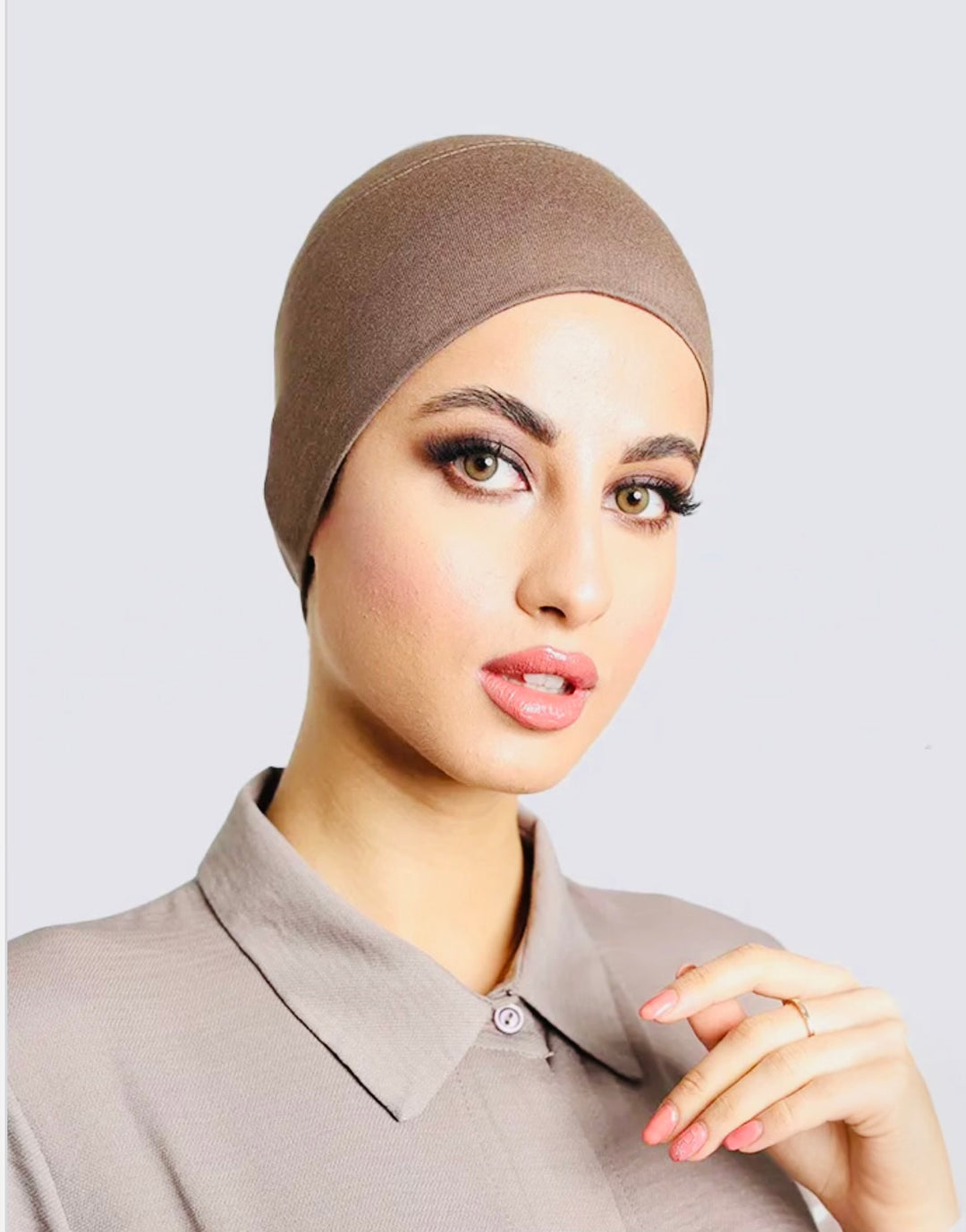 Tube Plain Underscarf - Mocha