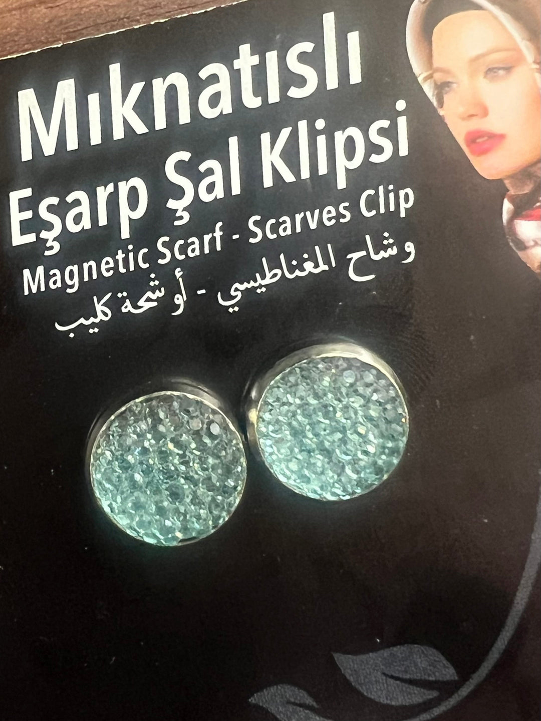 Magnetic Mini Crystal Pair of Brooch/Pins HP- colours