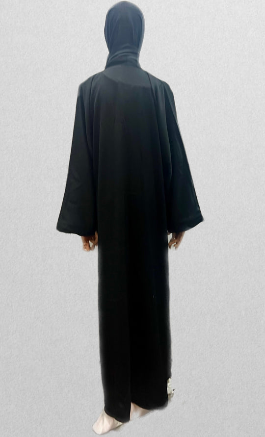 Zoom Abaya with front fastening and scarf- AR