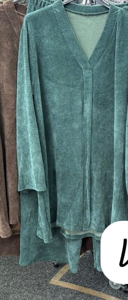 Soft V neck Chenille Coords sets